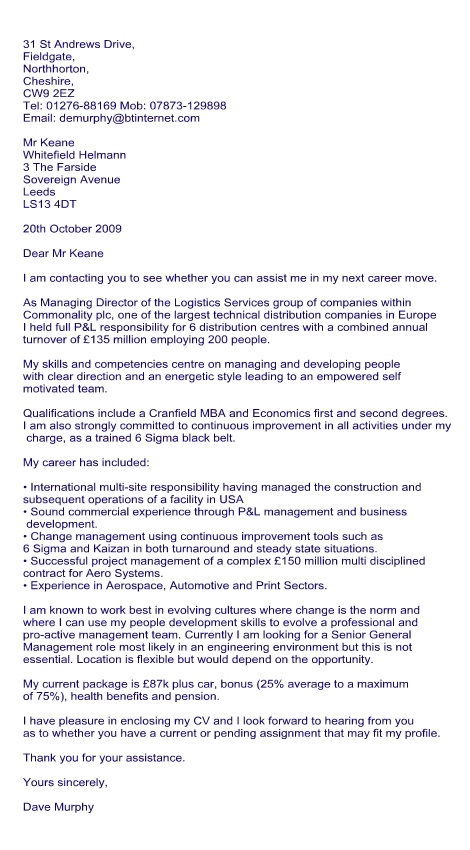 Sample cover letters for employment agencies